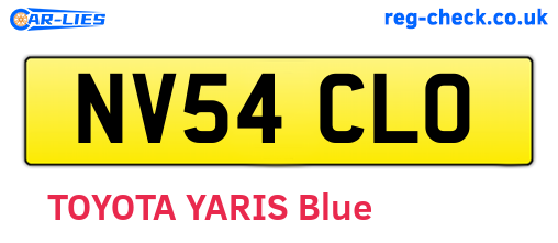 NV54CLO are the vehicle registration plates.