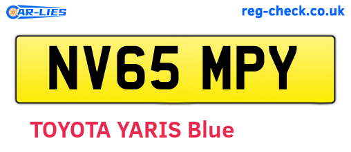 NV65MPY are the vehicle registration plates.