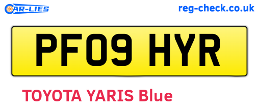 PF09HYR are the vehicle registration plates.