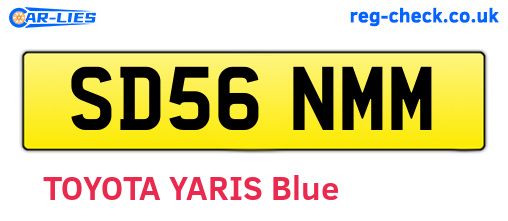 SD56NMM are the vehicle registration plates.