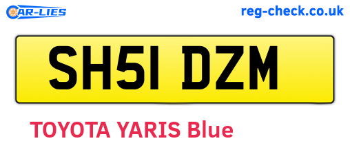 SH51DZM are the vehicle registration plates.