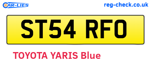 ST54RFO are the vehicle registration plates.