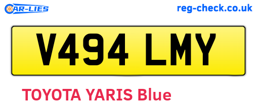 V494LMY are the vehicle registration plates.