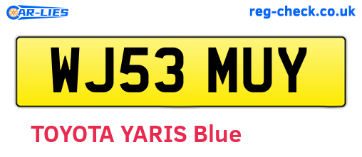 WJ53MUY are the vehicle registration plates.