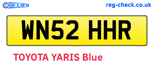 WN52HHR are the vehicle registration plates.
