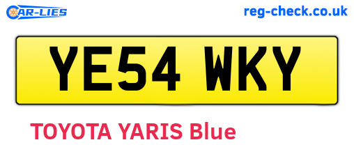 YE54WKY are the vehicle registration plates.