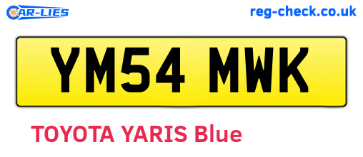 YM54MWK are the vehicle registration plates.