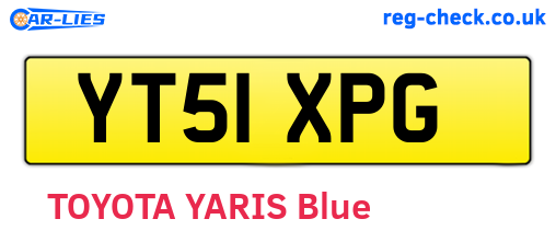 YT51XPG are the vehicle registration plates.