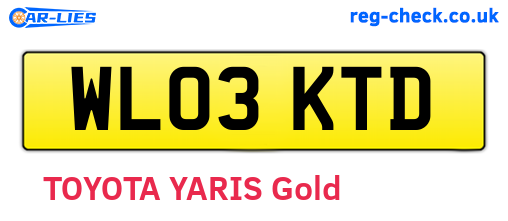 WL03KTD are the vehicle registration plates.