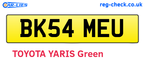 BK54MEU are the vehicle registration plates.