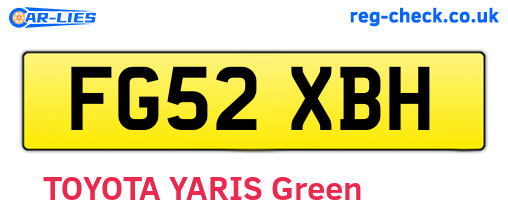 FG52XBH are the vehicle registration plates.