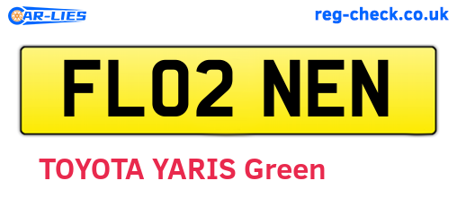 FL02NEN are the vehicle registration plates.