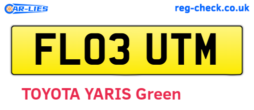 FL03UTM are the vehicle registration plates.