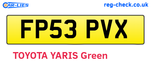 FP53PVX are the vehicle registration plates.