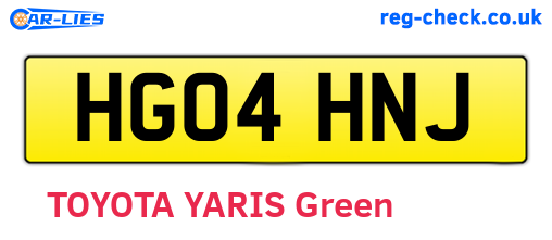 HG04HNJ are the vehicle registration plates.