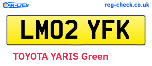 LM02YFK are the vehicle registration plates.