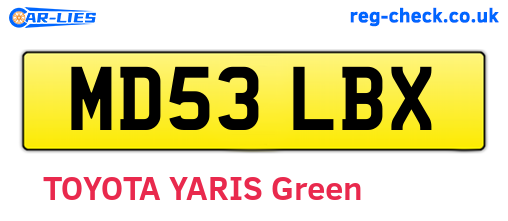 MD53LBX are the vehicle registration plates.