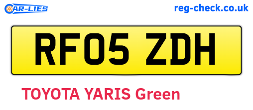 RF05ZDH are the vehicle registration plates.
