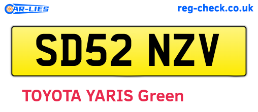 SD52NZV are the vehicle registration plates.
