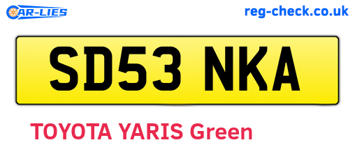 SD53NKA are the vehicle registration plates.