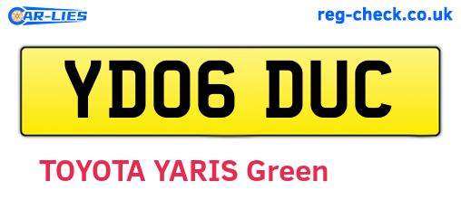 YD06DUC are the vehicle registration plates.