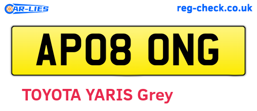 AP08ONG are the vehicle registration plates.