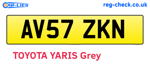AV57ZKN are the vehicle registration plates.