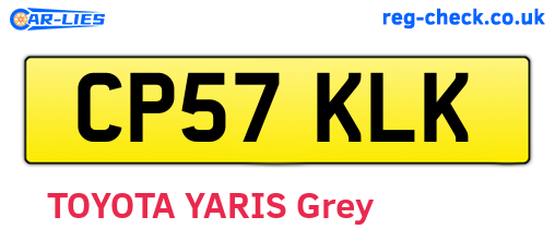 CP57KLK are the vehicle registration plates.