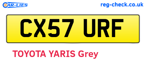 CX57URF are the vehicle registration plates.