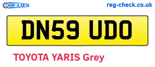 DN59UDO are the vehicle registration plates.