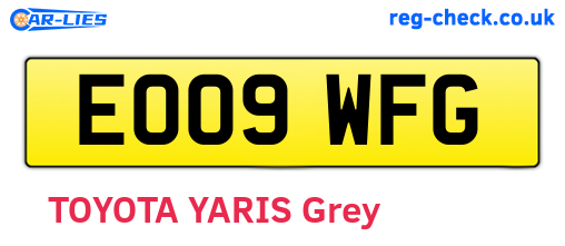 EO09WFG are the vehicle registration plates.