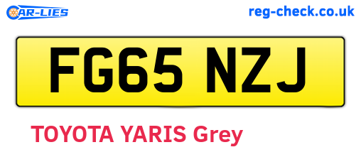 FG65NZJ are the vehicle registration plates.