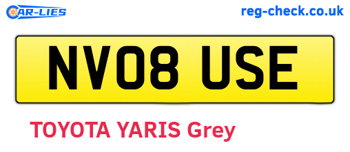 NV08USE are the vehicle registration plates.
