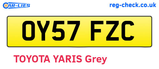 OY57FZC are the vehicle registration plates.