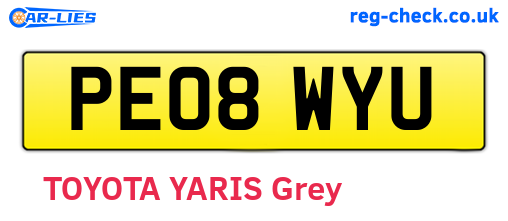 PE08WYU are the vehicle registration plates.