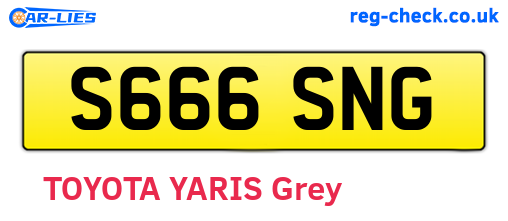S666SNG are the vehicle registration plates.