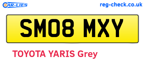 SM08MXY are the vehicle registration plates.