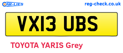 VX13UBS are the vehicle registration plates.