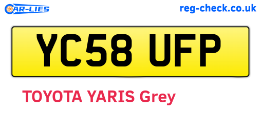 YC58UFP are the vehicle registration plates.