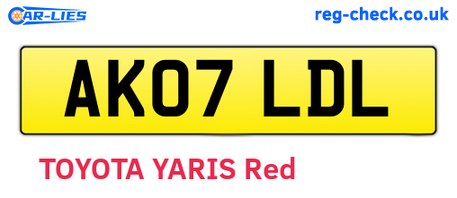AK07LDL are the vehicle registration plates.