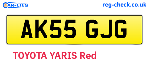 AK55GJG are the vehicle registration plates.