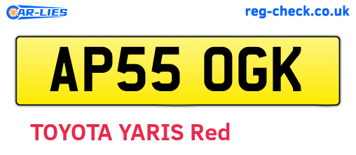 AP55OGK are the vehicle registration plates.