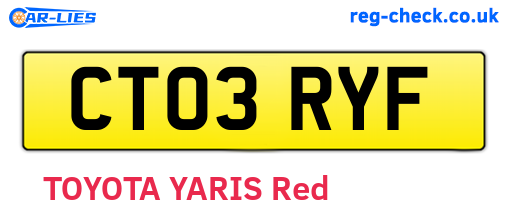 CT03RYF are the vehicle registration plates.