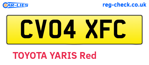 CV04XFC are the vehicle registration plates.