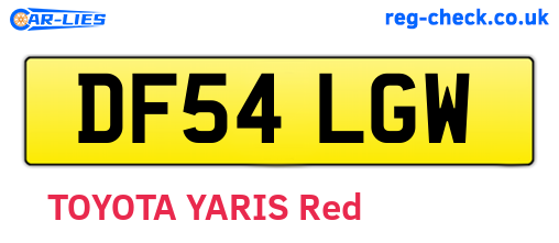 DF54LGW are the vehicle registration plates.