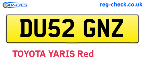 DU52GNZ are the vehicle registration plates.