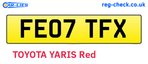 FE07TFX are the vehicle registration plates.