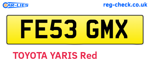 FE53GMX are the vehicle registration plates.