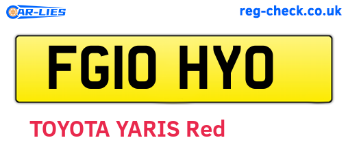 FG10HYO are the vehicle registration plates.