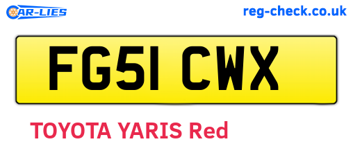 FG51CWX are the vehicle registration plates.